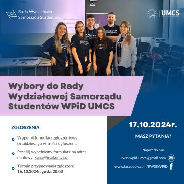 Wybory do Rady Wydziałowej Samorządu Studentów