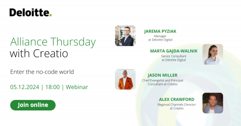 Zapisz się na webinar Alliance Thursday z Creatio