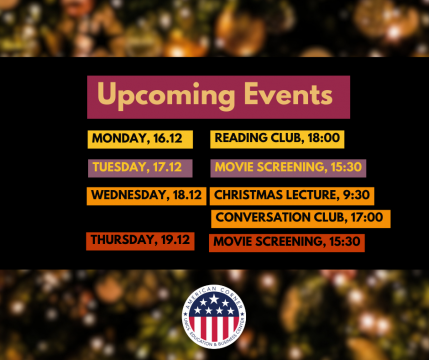 AMERICAN CORNER: THIS WEEK'S EVENTS [INVITATION]