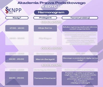 Akademia Prawa Podatkowego UMCS / IV edycja - SKN Prawa...