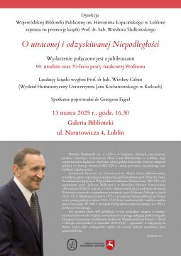 Zaproszenie na wykład prof. Wiesława Śladkowskiego