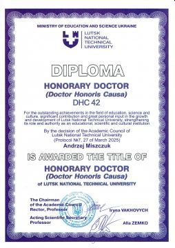 Prof. Andrzej Miszczuk doktorem honoris causa Lutsk...