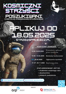 X edycja Konkursu o Staż - „Polish Space Fellowship Program”