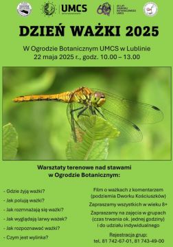 Zapraszamy na Dzień Ważki! 22 maja w Ogrodzie Botanicznym