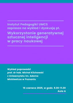 Zaproszenie na wykład i dyskusję "Wykorzystanie...