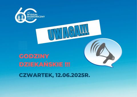 Godziny dziekańskie w dniu 12.06.2025r.