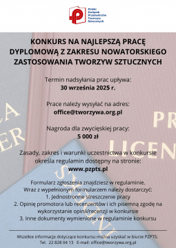 IX Edycja Konkursu PZPTS na najlepszą pracę dyplomową z...