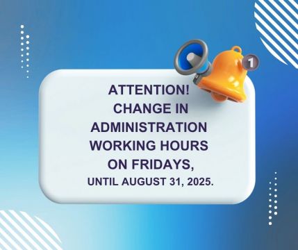 Change in Administration Working Hours on Fridays
