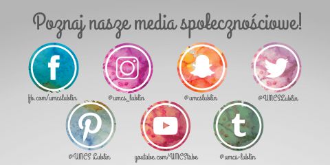 Logotypy mediów społecznościowych wykorzystywanych przez UMCS