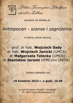 Antropocen - szanse i zagrożenia. Polskie Towarzystwo...