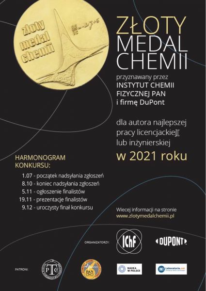 plakat Złoty Medal Chemii edycja 2021, Instytut Chemii Fizycznej PAN, www.chemia.umcs.pl Wdział Chemii UMCS w Lublinie.jpg