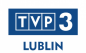 Grafika zawiera logo Telewizji Polskiej programu trzeciego regionalnego z Lublina białe litery TVP 3 na granatowym tle, i granatowy napis Lublin na białym tle.